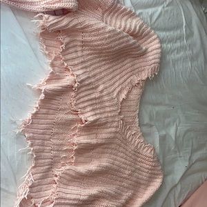 Pink cropped soft sweater